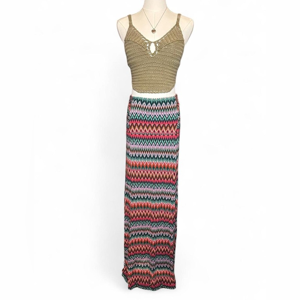 Everlast Multicolor Maxi Skirt Abstract Boho Festival Y2K